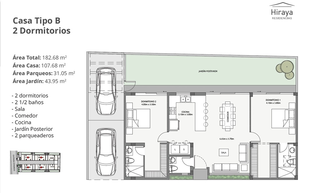 Casa Tipo B - 2 Dormitorios